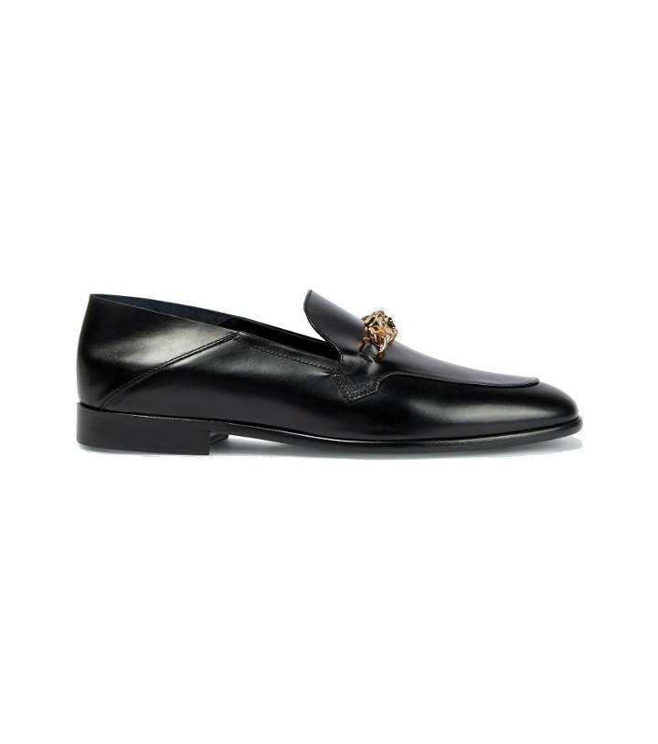 Photo: Versace - Medusa Chain leather loafers