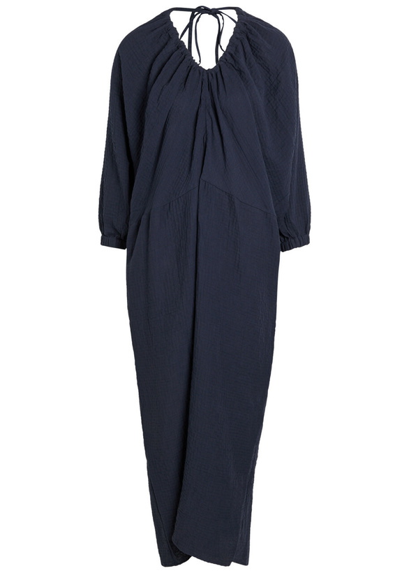 Photo: Akyn Cut-out Stretch-cotton Gauze Midi Dress Navy