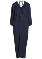 Akyn Cut-out Stretch-cotton Gauze Midi Dress Navy