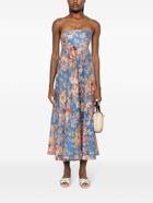 ZIMMERMANN - Floral Print Linen Bandeau Midi Dress