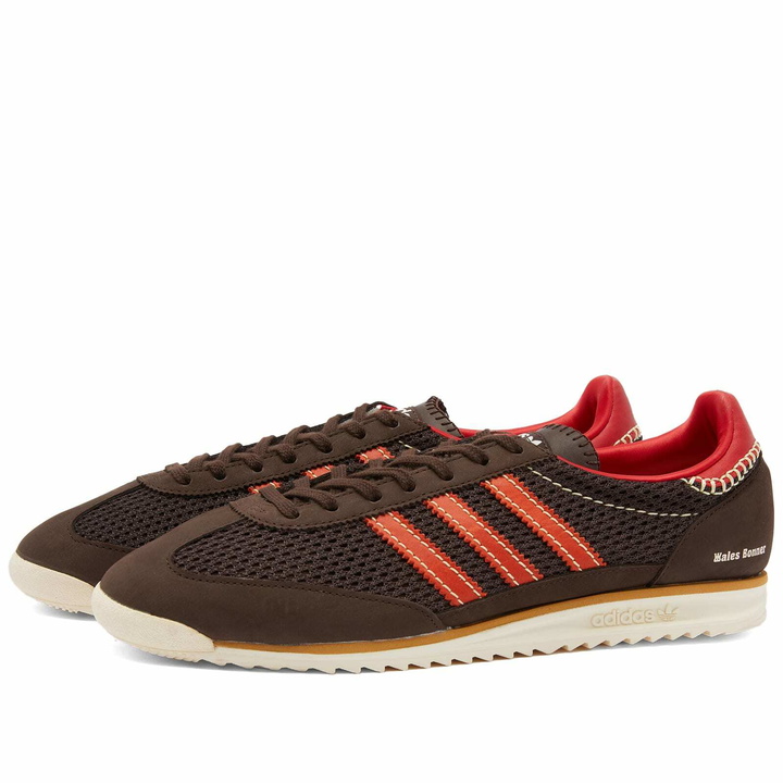 Photo: Adidas Originals x Wales Bonner SL72 Sneakers in Dark Brown/Collegiate Orange