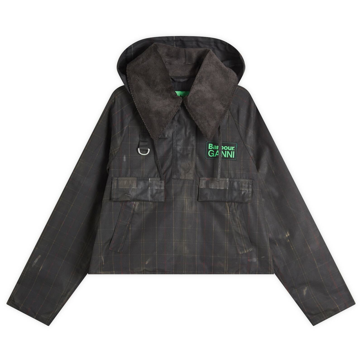 Barbour Women's x Ganni Wax Anorak in Classic Tartan Barbour