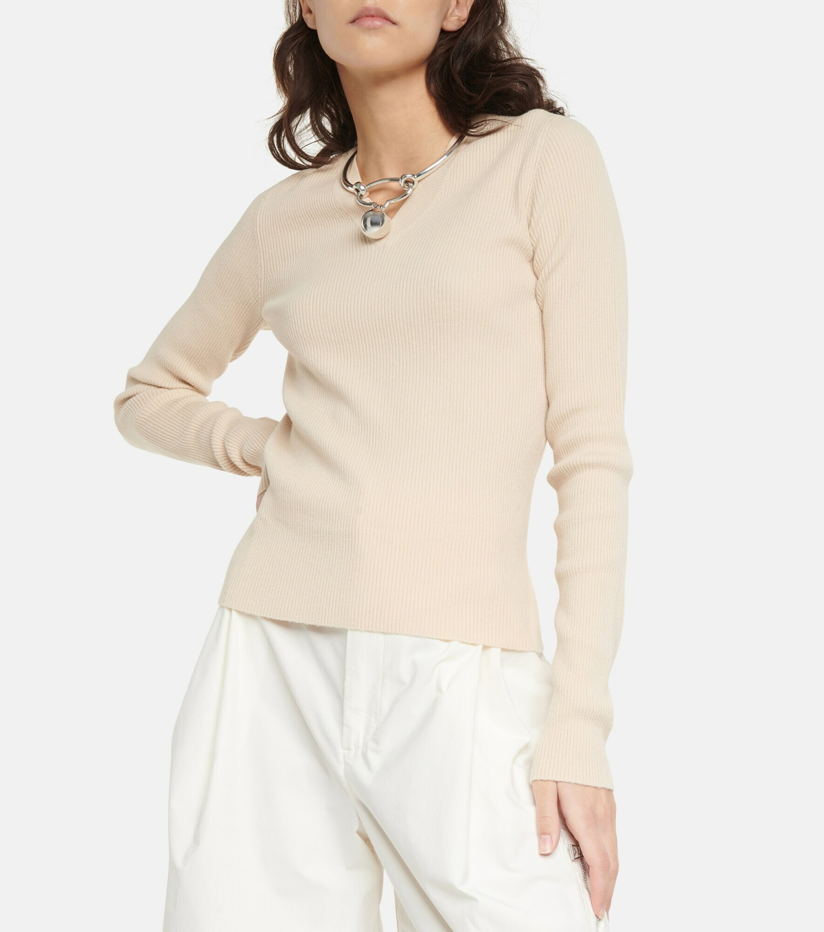 Bottega Veneta Women Ribbed Cotton Sweater