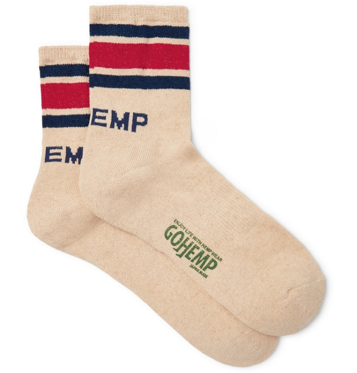 Photo: Anonymous Ism - Striped Knitted Socks - Neutrals