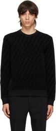Fendi Black Piqué 'Forever Fendi' Sweatshirt