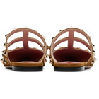 Valentino Garavani Brown Rockstud Suede Mule Flats