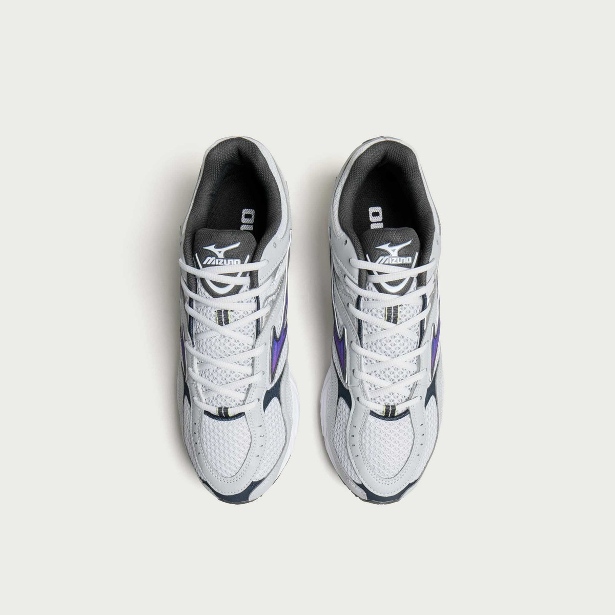 Mizuno Men's Wave Mustang LS OG Sneaker in Cloudscape/Royal Lilac/Galaxy Silver