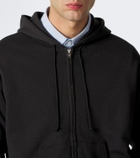 Auralee Cotton, wool, and silk zip-up hoodie