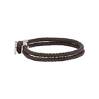 Boss Brown Bertold Double Wrap Braided Bracelet