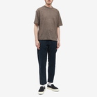 YMC Men's Triple Stripe T-Shirt in Brown-Ecru