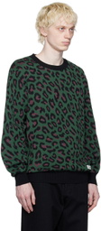 WACKO MARIA Green Jacquard Sweater