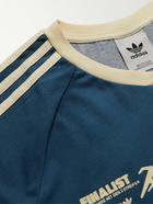 adidas Originals - Striped Logo-Print Organic Cotton-Jersey T-Shirt - Blue