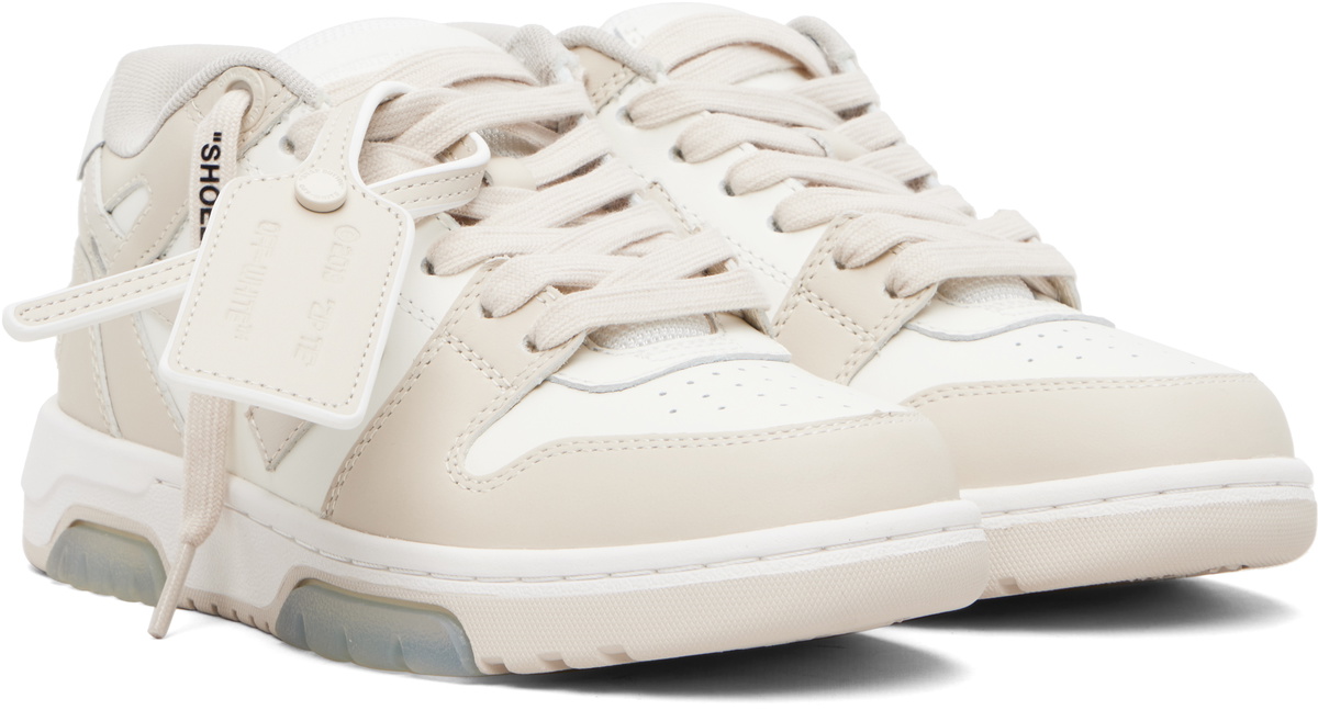 Off-White White & Beige Out Of Office Sneakers