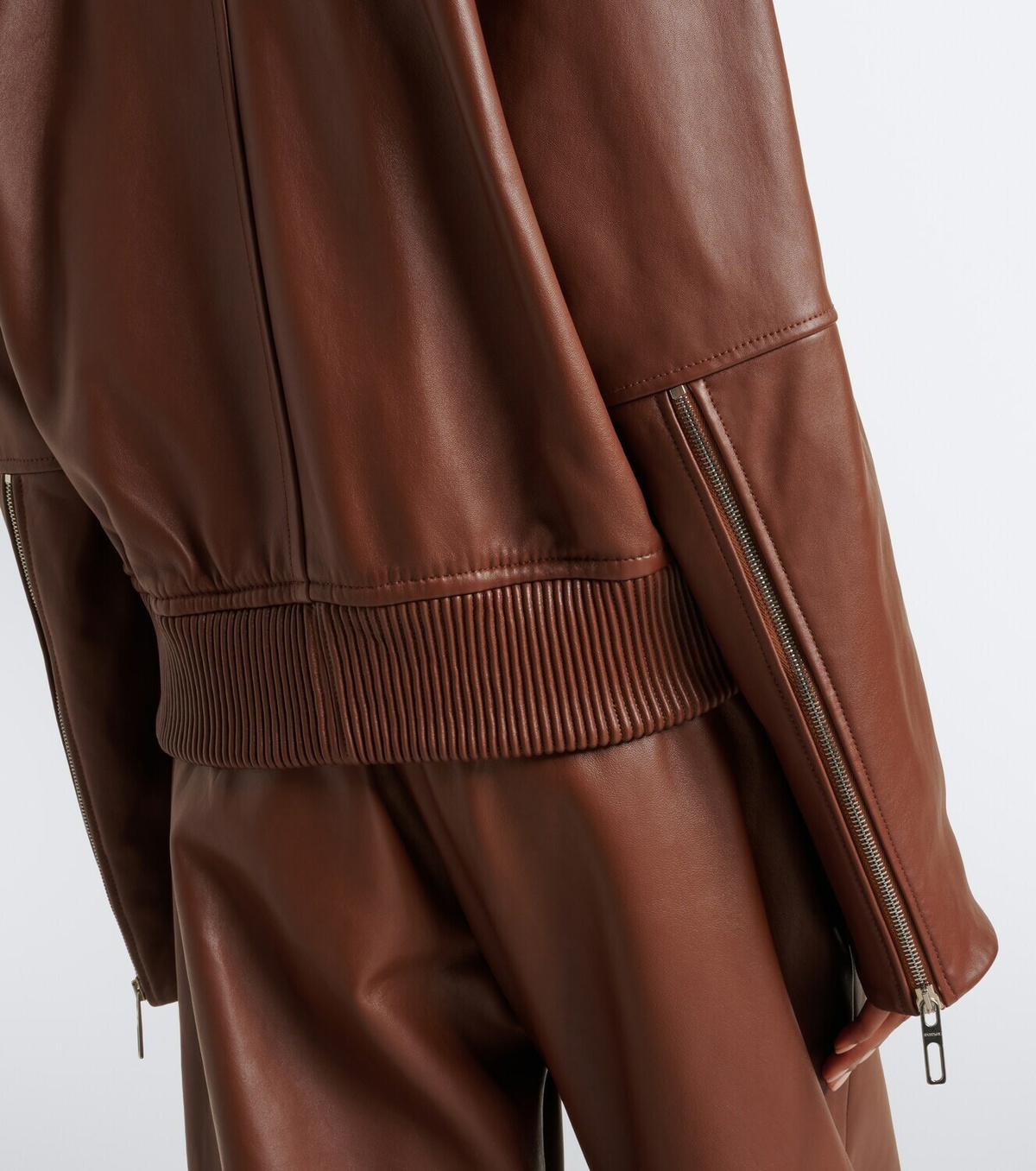 Sportmax Leather bomber jacket