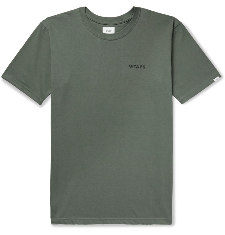 Photo: WTAPS - Logo-Print Cotton-Jersey T-Shirt - Green