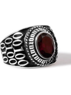 Jam Homemade - College Burnished Sterling Silver and Glass Ring - Red
