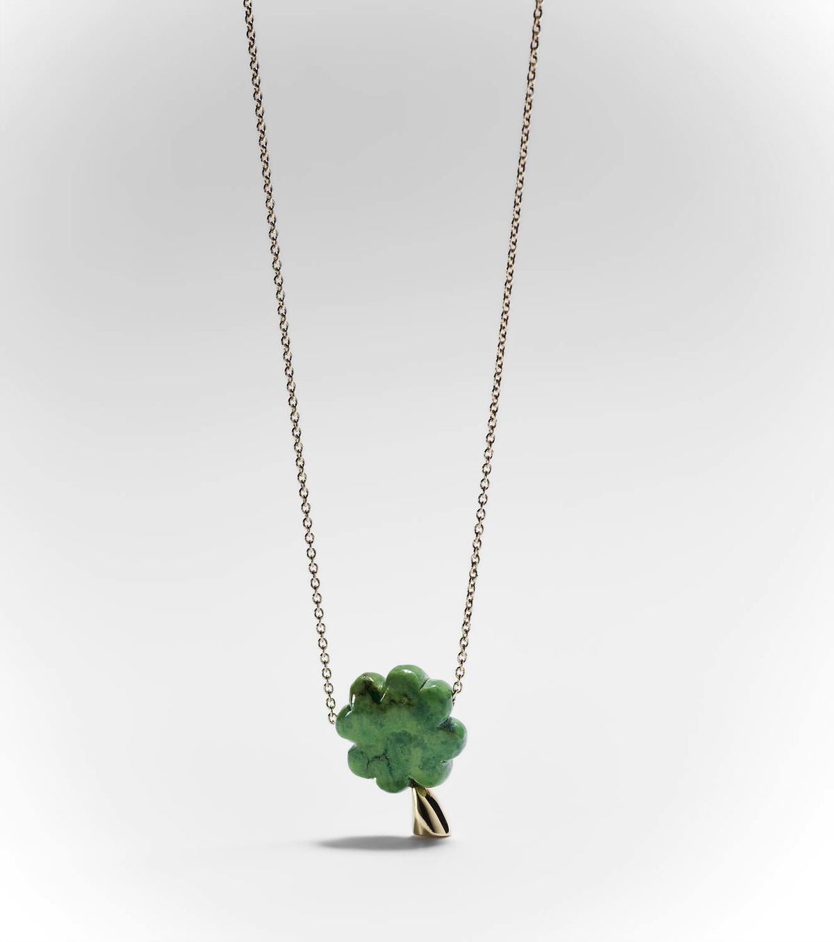 Aliita Clover 9kt gold pendant necklace with turquoise