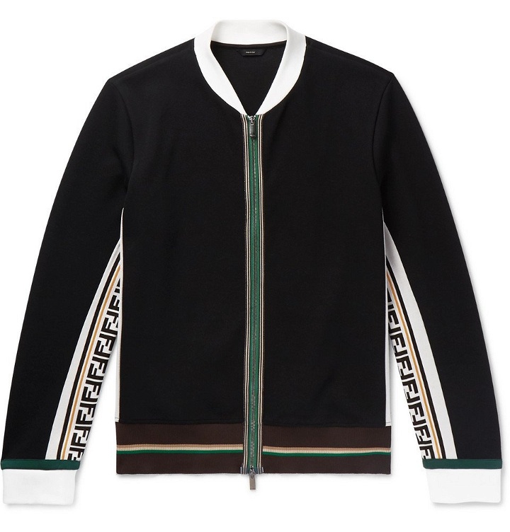 Photo: Fendi - Logo-Trimmed Cotton-Blend Bomber Jacket - Black