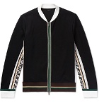 Fendi - Logo-Trimmed Cotton-Blend Bomber Jacket - Black