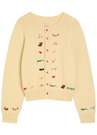 Bode Zoologist Embroidered Merino Wool-blend Cardigan Cream