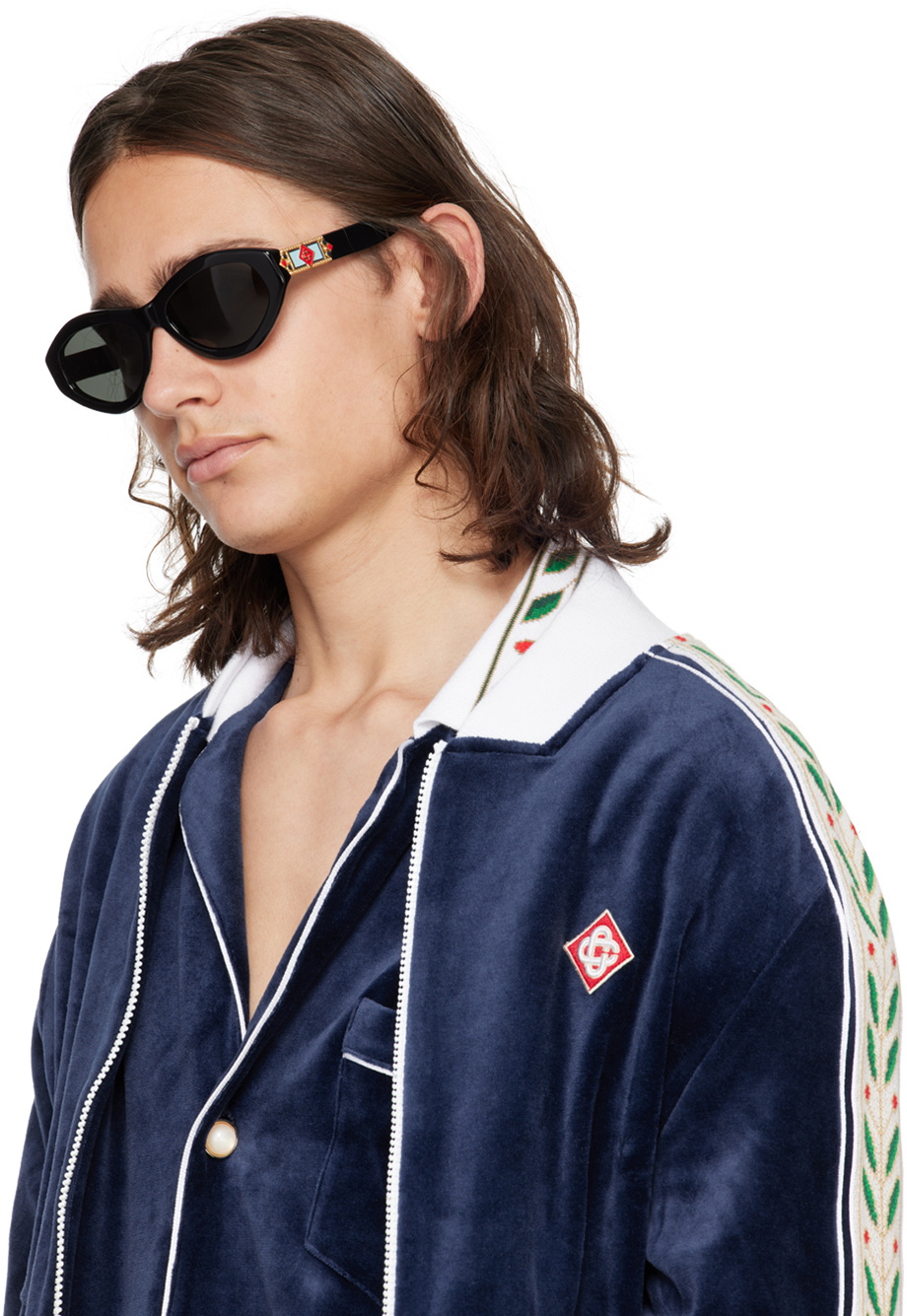 Casablanca Black Monogram Plaque Sunglasses Casablanca