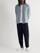 Club Monaco - Button-Down Collar Puppytooth Cotton-Flannel Shirt - Blue
