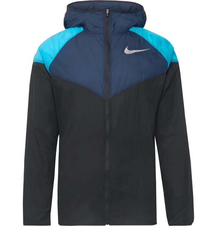 Photo: Nike Running - Windrunner Colour-Block Nylon-Ripstop Hooded Jacket - Men - Black
