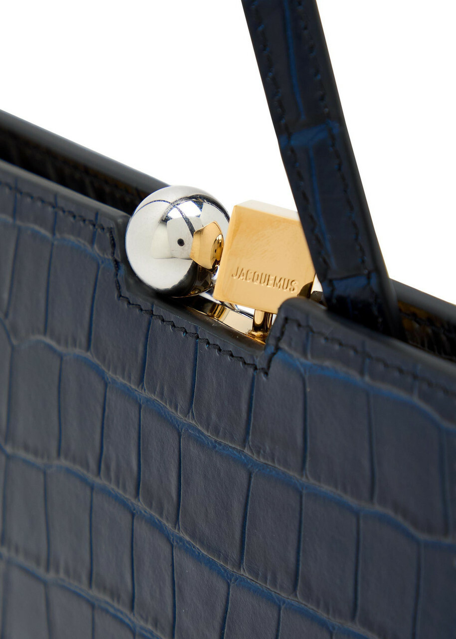 Jacquemus Le Salon Crocodile-effect Leather Shoulder bag - Navy - One Size