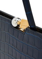 Jacquemus Le Salon Crocodile-effect Leather Shoulder bag - Navy - One Size