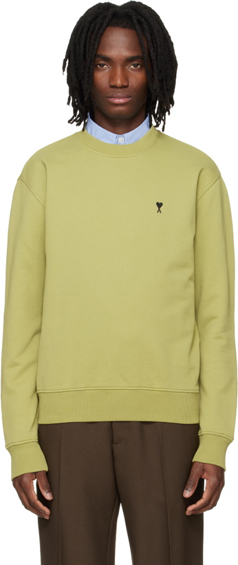 Photo: AMI Paris Green Cotton Ami de Coeur Sweatshirt