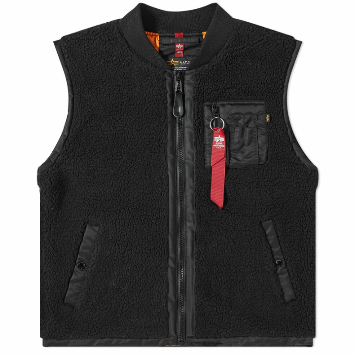 Photo: Alpha Industries Men's Teddy Fleece Vest in Black