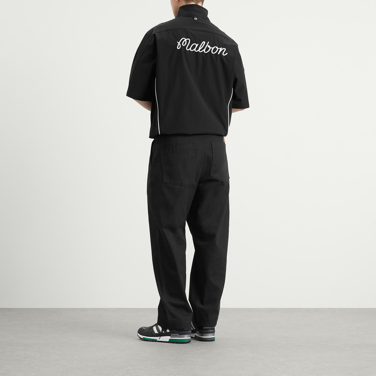 Malbon Men's Links Wind Shirt in Black