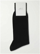 Mr P. - Ribbed Cotton-Blend Socks