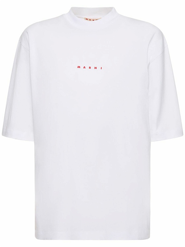 Photo: MARNI - Logo Cotton Jersey Crewneck T-shirt