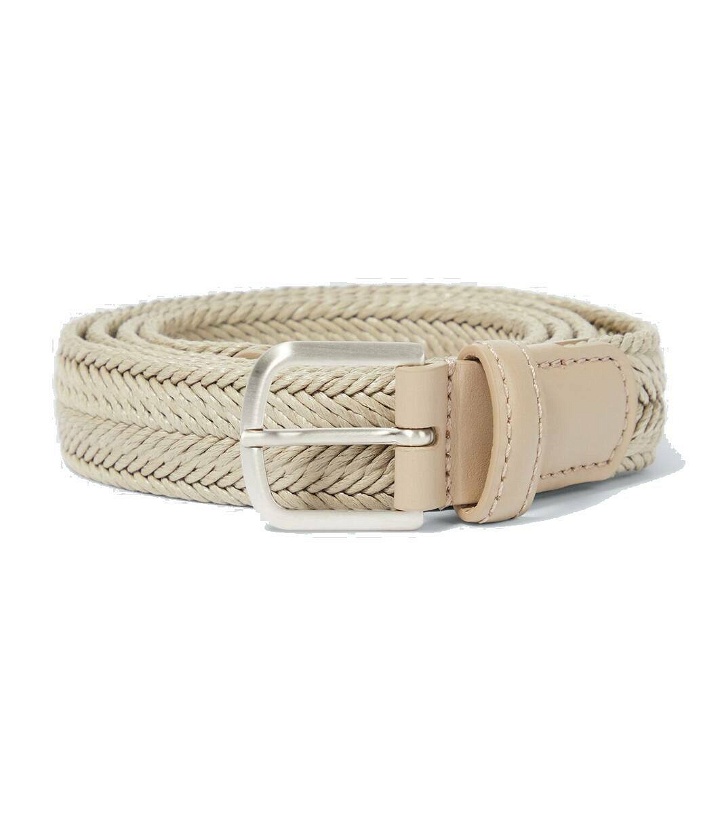 Photo: Giorgio Armani Leather-trimmed cotton belt