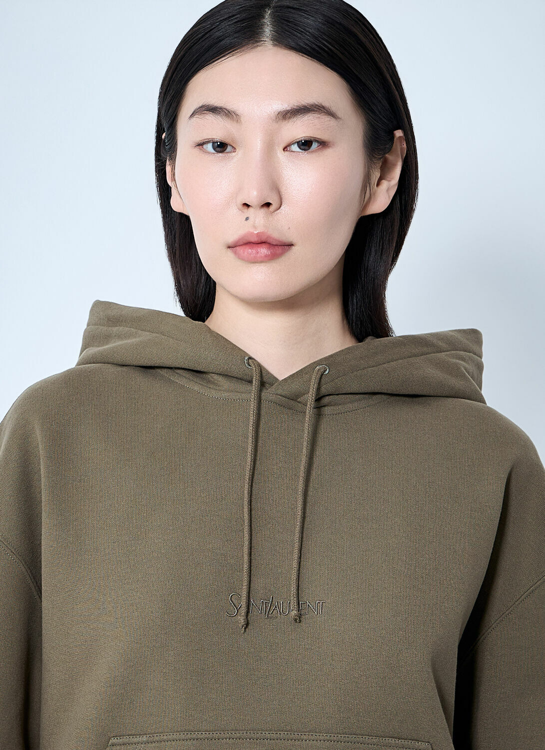Saint Laurent Hooded Logo Motif Sweatshirt
