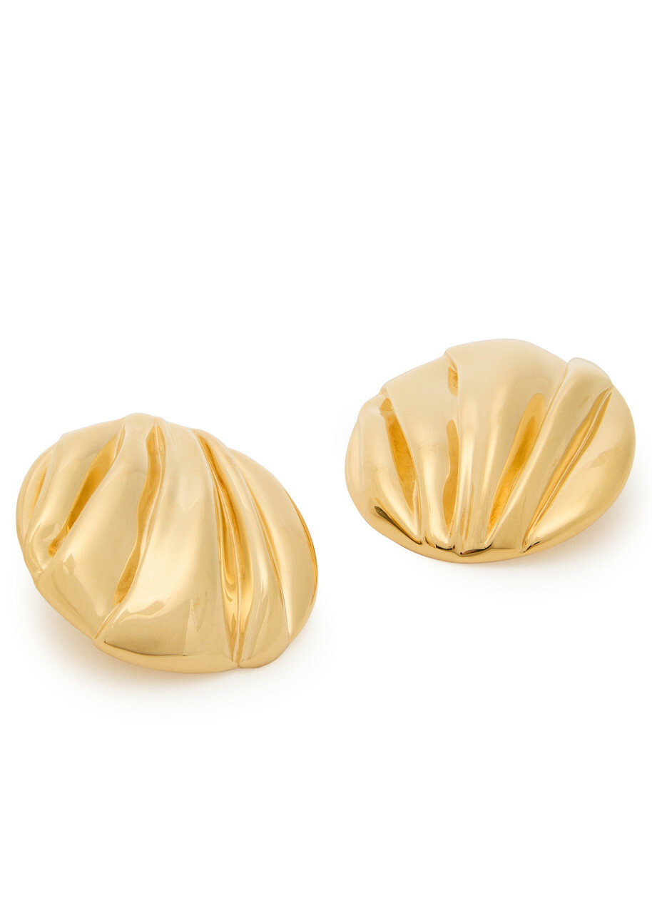 Chloe The Chloé Pleats Clip-on Drop Earrings - Gold - One Size