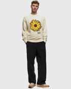 Maison Kitsune Floating Flower Comfort Sweatshirt Beige - Mens - Sweatshirts