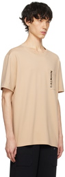 Balmain Beige Plaque T-Shirt