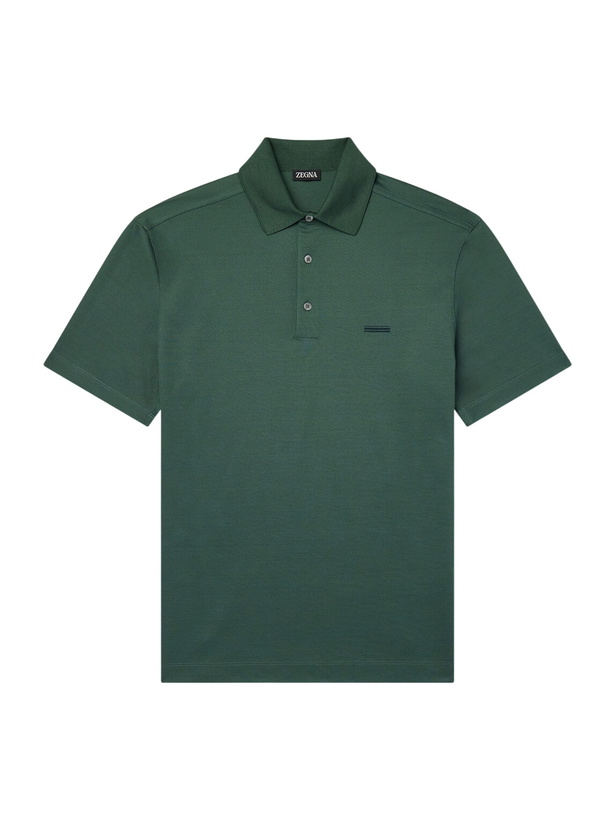 Photo: Zegna - Cotton-Piqué Polo Shirt - Green