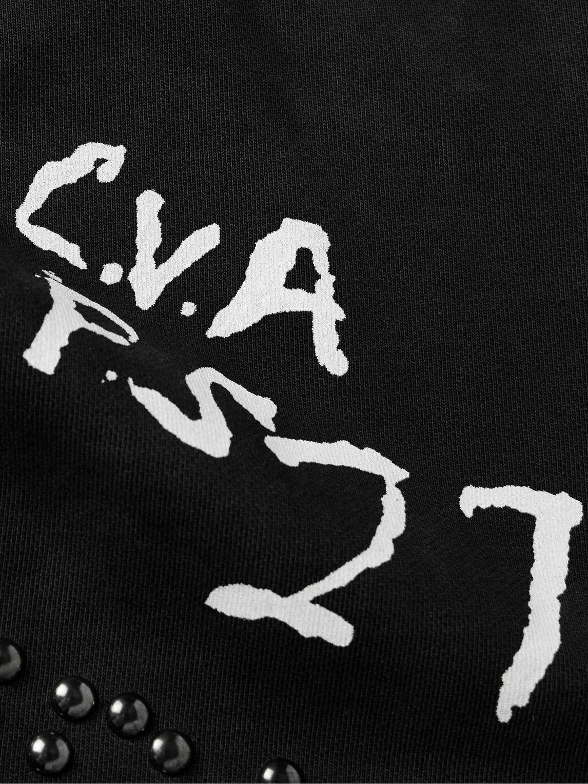 RRR123 - INRI Embellished Logo-Print Cotton-Jersey Sweatshirt - Black