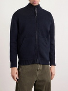 C.P. Company - Knitted Zip-Up Cardigan with Detachable Cotton Gilet - Blue