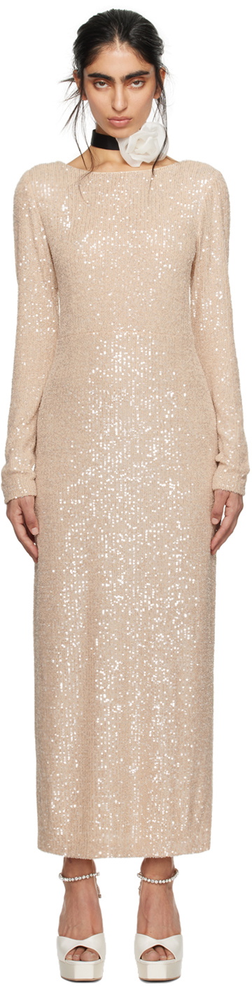 Anna Sui SSENSE Exclusive Beige Open Back Midi Dress