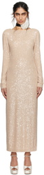 Anna Sui SSENSE Exclusive Beige Open Back Midi Dress