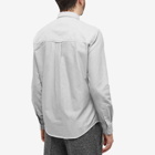 AMI Men's Stripe Logo Button Down Oxford Shirt in Blck&Wht