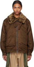 Engineered Garments Brown B3 Faux-Suede Bomber Jacket