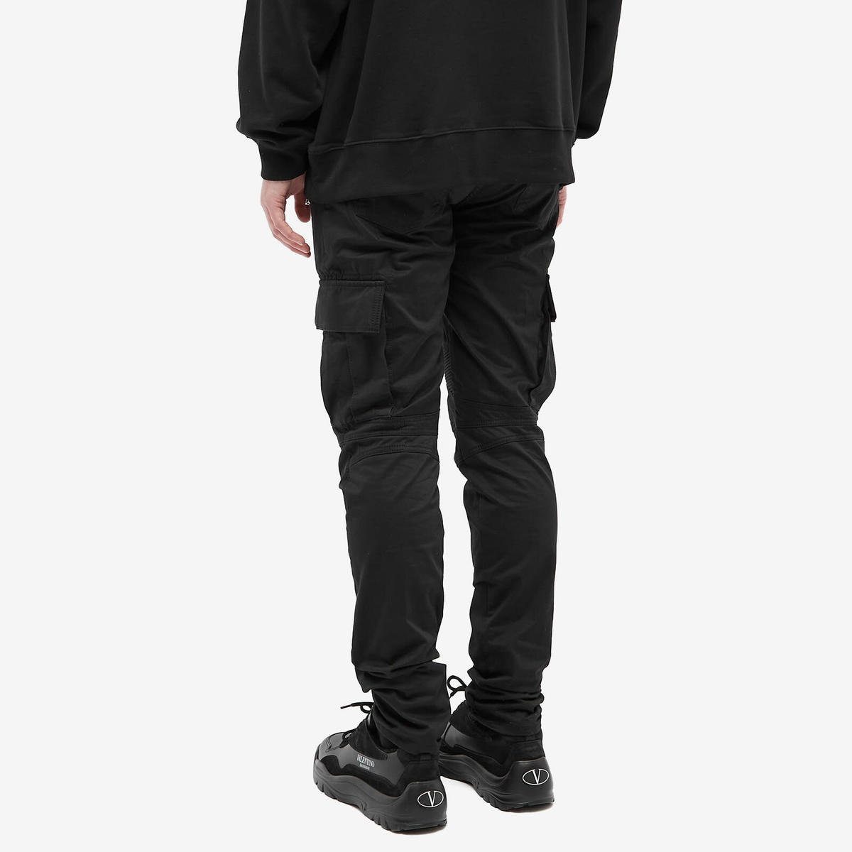 BALMAIN biker cargo pants 蛇腹 Balmain Men's Cargo Biker Jeans in Black Balmain