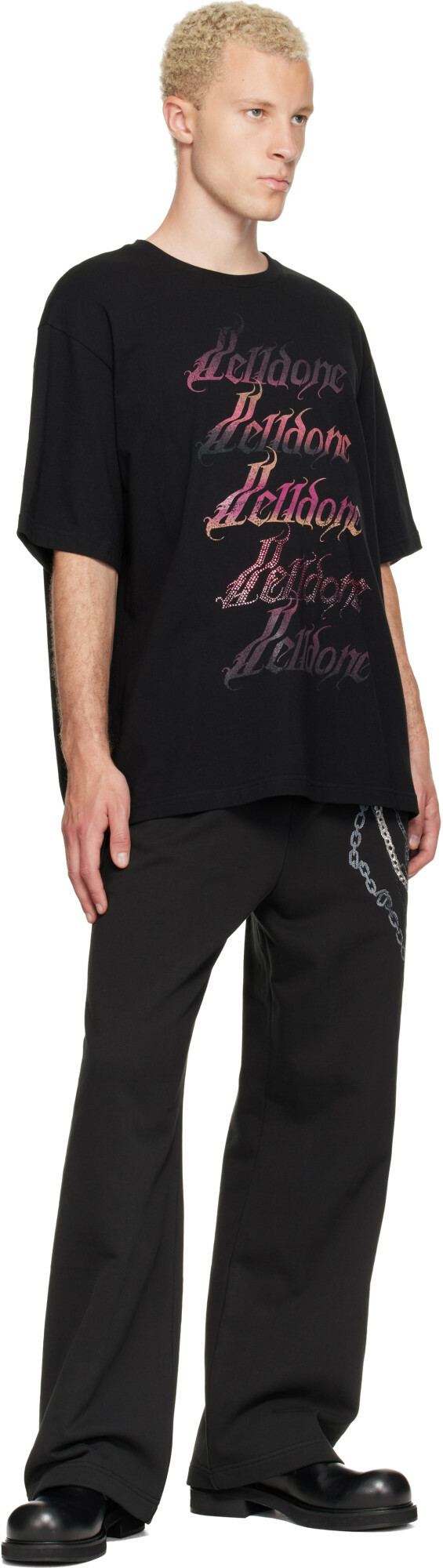 We11done Black Gradient Logo T-shirt