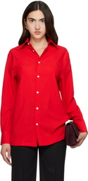 WILLY CHAVARRIA Red Woolen Shirt