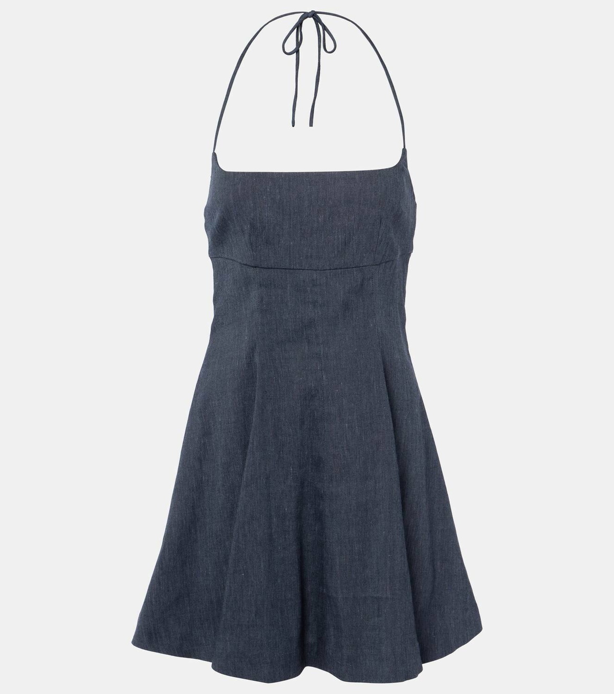 Staud Leone linen-blend denim minidress